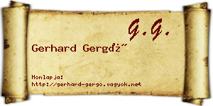 Gerhard Gergő névjegykártya