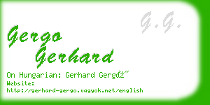 gergo gerhard business card